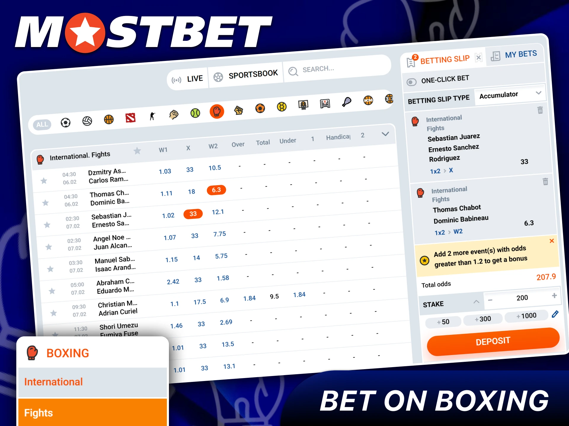 Bet on Boxing championships available at Mostbet Bangladesh.