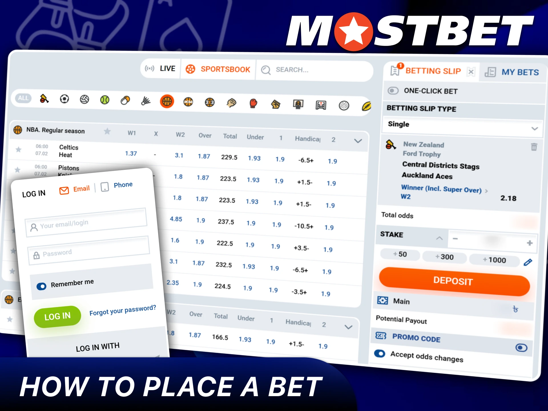 Simplified guide for placing a sports wager on Mostbet.