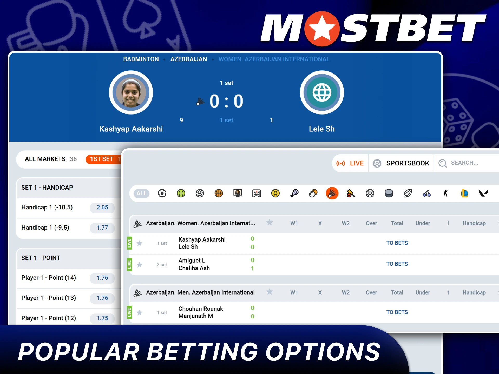 View Most Popular Betting Options available on Mostbet.