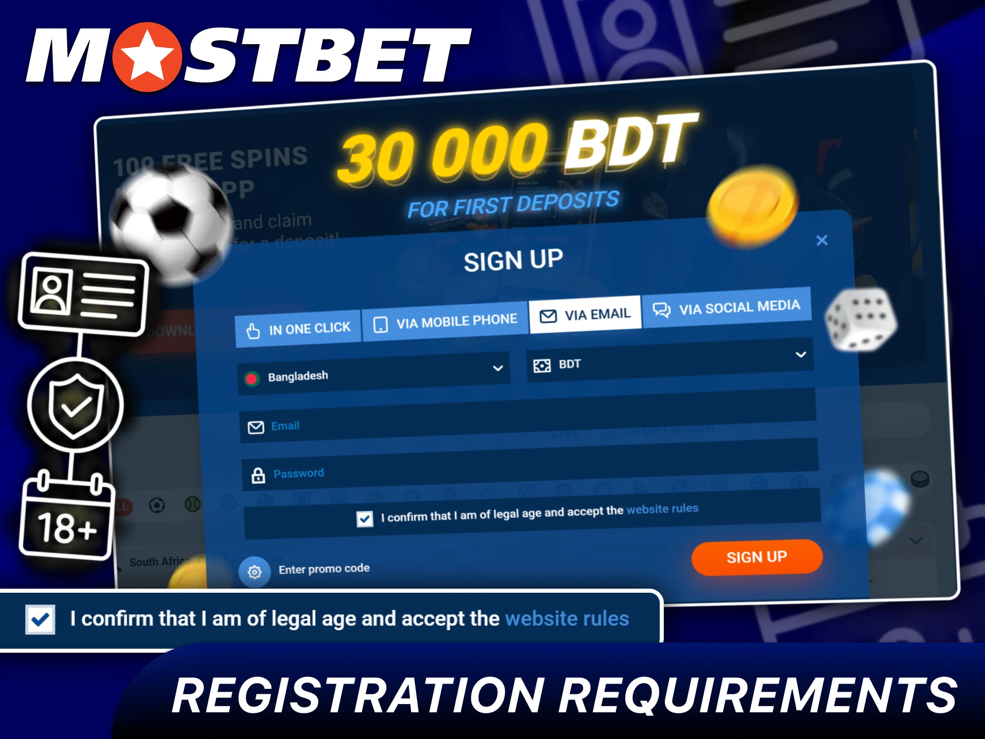 Check the Requirements for Registration at Mostbet BD.